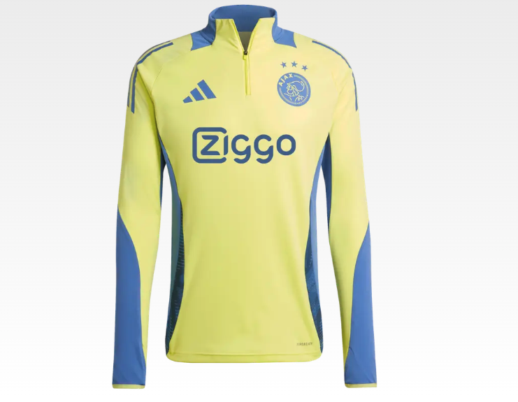 Ajax senioren Trainingtop geel met Ziggo/adidas bedrukking